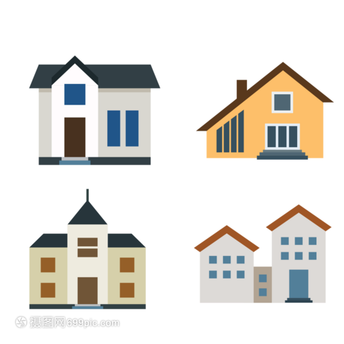 房子建筑矢量图标插画 以视觉语言构筑空间之美